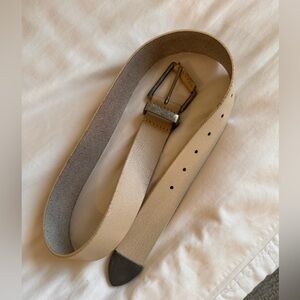 Free People Cream Leather Belt